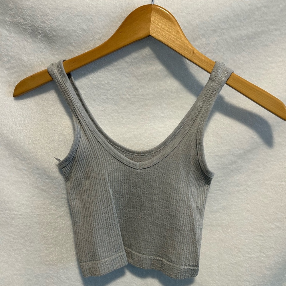 Urban Outfitters Gray Ribbed Crop Top